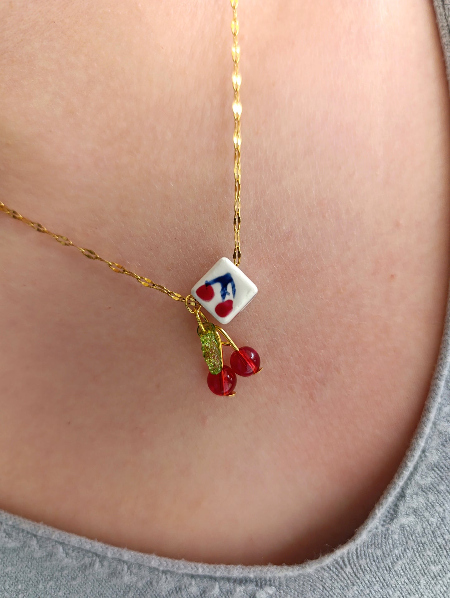 Ατσάλινο κολιέ κερασάκι!