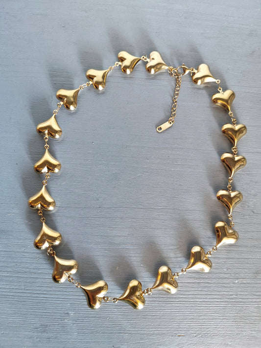 Ατσάλινο κολιέ καρδούλες!